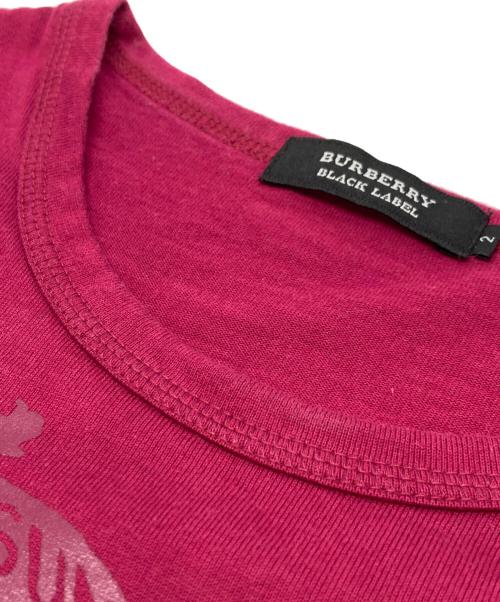 BURBERRY BLACK LABEL（バーバリーブラックレーベル）BURBERRY BLACK LABEL (バーバリーブラックレーベル) ロゴプリントTシャツ ピンク サイズ:2の古着・服飾アイテム