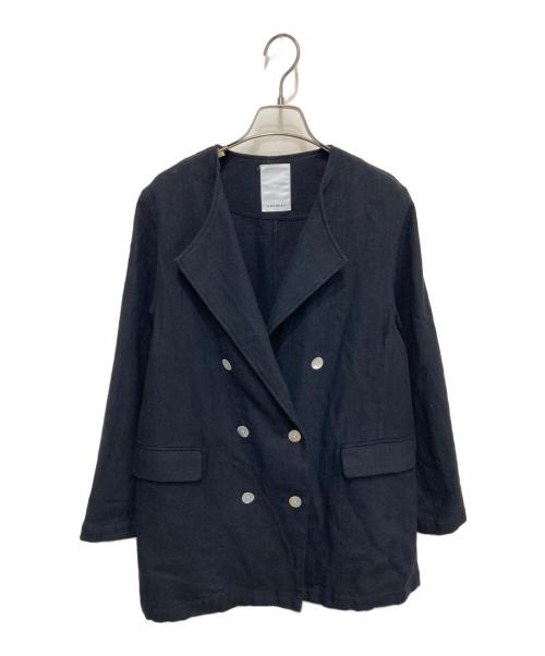 SHENERY（シーナリー）SHENERY (シーナリー) リネンダブルジャケット ネイビー サイズ:38の古着・服飾アイテム