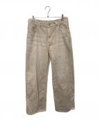 ATELLIER WELLS BY JOHNBULLアトリエ ウェルズ バイ ジョンブル）の古着「カツラギオーバーダイワイドパンツ」｜ベージュ