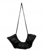 AMOMENTOアモーメント）の古着「LEATHER SHRRING BAG」｜ブラック