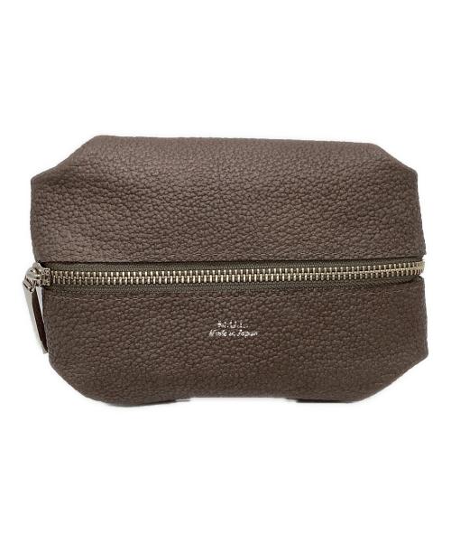 MUL（エムユーエル）MUL (エムユーエル) レザーポーチ ブラウンの古着・服飾アイテム