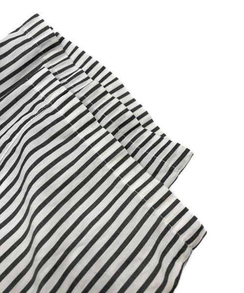 stussy（ステューシー）stussy (ステューシー) SSリンク刺繍ストライプシャツ ホワイト×グレー サイズ:Lの古着・服飾アイテム