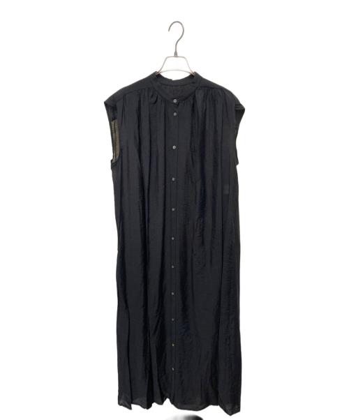 UNFILO（アンフィーロ）UNFILO (アンフィーロ) ヴィンテージシアー ギャザーワンピース ブラック サイズ:Ｍ 未使用品の古着・服飾アイテム