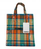 TEMBEAテンベア）の古着「ペーパートートスモール」｜オレンジ×グリーン