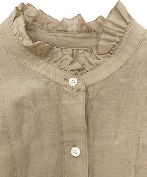 Spick and Span（スピックアンドスパン）Spick and Span (スピックアンドスパン) コットンシルクティアードフリルスリーブブラウス ベージュ サイズ:FREEの古着・服飾アイテム