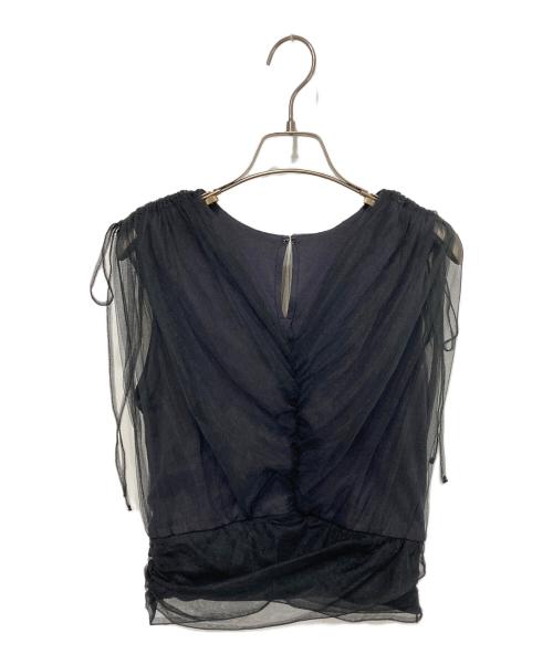 FRAY ID（フレイ アイディー）FRAY ID (フレイ アイディー) チュールレイヤードノースリカットソー グレー サイズ:FREEの古着・服飾アイテム