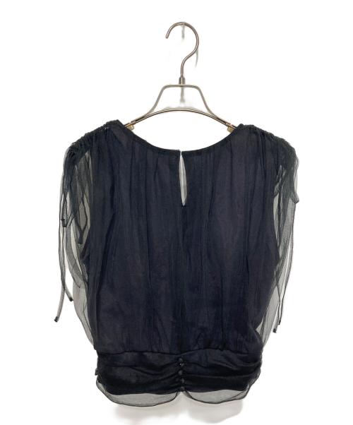 FRAY ID（フレイ アイディー）FRAY ID (フレイ アイディー) チュールレイヤードノースリカットソー グレー サイズ:FREEの古着・服飾アイテム