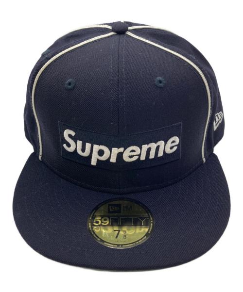 New Era（ニューエラ）New Era (ニューエラ) Supreme (シュプリーム) ボックスロゴ パイピングキャップ ネイビー サイズ:60.6㎝の古着・服飾アイテム