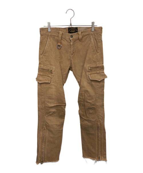 SKULL FLIGHT（スカルフライト）SKULL FLIGHT (スカルフライト) 裾ジップフライトパンツ ブラウン サイズ:32の古着・服飾アイテム