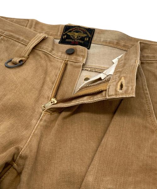 SKULL FLIGHT（スカルフライト）SKULL FLIGHT (スカルフライト) 裾ジップフライトパンツ ブラウン サイズ:32の古着・服飾アイテム