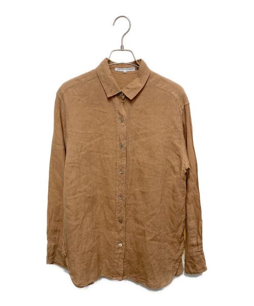 23区（ニジュウサンク）23区 (ニジュウサンク) LIBECO LINENシャツ ブラウン サイズ:38の古着・服飾アイテム