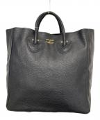 YOUNG & OLSEN The DRYGOODS STORE×IENAヤングアンドオルセン ザ ドライグッズストア×イエナ）の古着「EMBOSSED レザートートバッグ（M）」｜ブラック