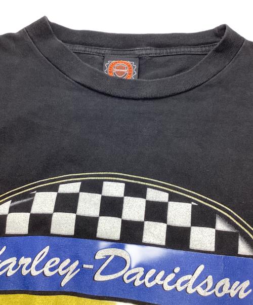 HARLEY-DAVIDSON（ハーレーダビッドソン）HARLEY-DAVIDSON (ハーレーダビッドソン) 00's チェッカーフラッグTシャツ ブラック サイズ:Ｌの古着・服飾アイテム