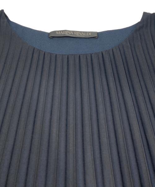 MARINA RINALDI（マリナリナルディ）MARINA RINALDI (マリナリナルディ) プリーツワンピース ブラック×ブルー サイズ:40の古着・服飾アイテム