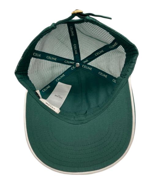 CELINE（セリーヌ）CELINE (セリーヌ) トリオンフ ベースボールキャップ グリーン サイズ:56-60の古着・服飾アイテム