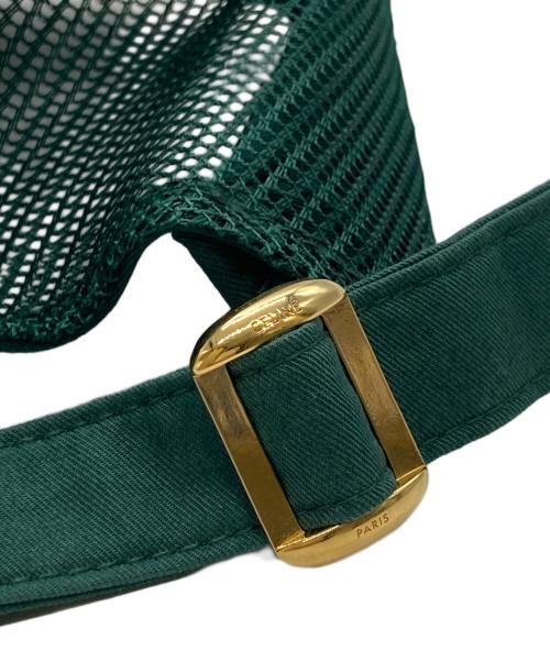 CELINE（セリーヌ）CELINE (セリーヌ) トリオンフ ベースボールキャップ グリーン サイズ:56-60の古着・服飾アイテム