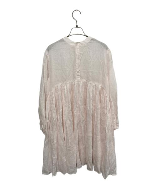 BEARDSLEY（ビアズリー）BEARDSLEY (ビアズリー) リネンギャザーチュニック ピンク サイズ:FREEの古着・服飾アイテム