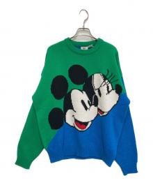 MICKEY（ミッキー）の古着「キャラクターニット」｜グリーン×ブルー