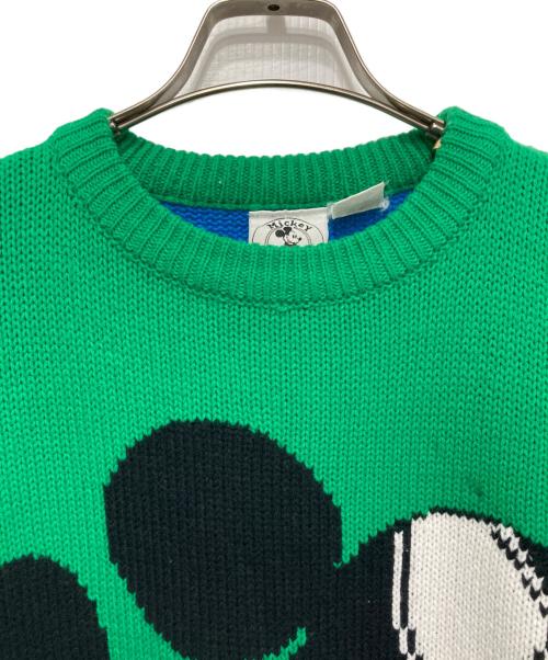MICKEY（ミッキー）MICKEY (ミッキー) キャラクターニット グリーン×ブルー サイズ:XLの古着・服飾アイテム