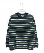 LACOSTE×BEAMSラコステ×ビームス）の古着「別注ボーダーカットソー」｜グリーン×ネイビー
