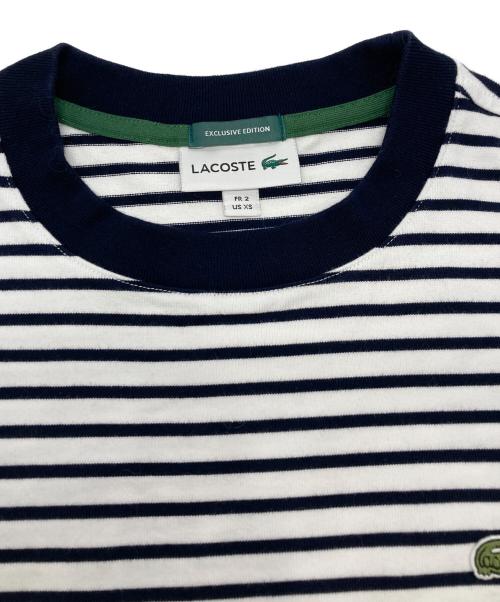 LACOSTE（ラコステ）LACOSTE (ラコステ) BEAMS (ビームス) 別注ボーダーTシャツ ネイビー×ホワイト サイズ:XSの古着・服飾アイテム