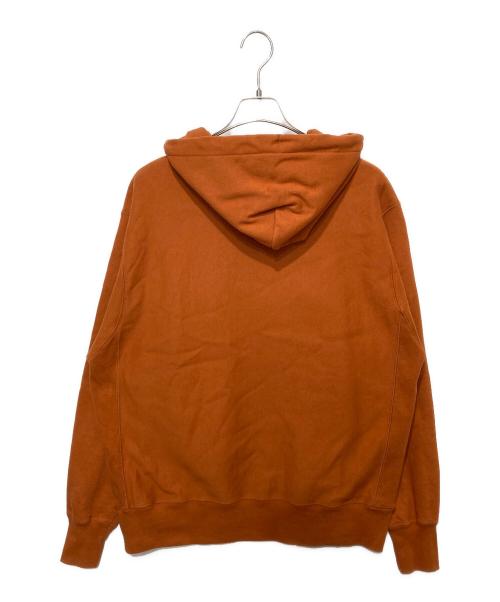 Champion REVERSE WEAVE（チャンピオン リバース ウィーブ）Champion REVERSE WEAVE (チャンピオン リバース ウィーブ) MoMA (モマ) ロゴプルオーバーパーカー オレンジ サイズ:Ｌの古着・服飾アイテム