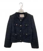 JUSGLITTYジャスグリッティー）の古着「ツイードジャケット」｜ブラック