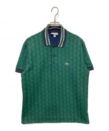LACOSTE（ラコステ）の古着「モノグラムジャカードポロシャツ」｜グリーン