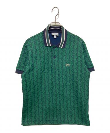 LACOSTE グリーン モノグラムジャカードポロシャツ モノグラムジャカード半袖ポロシャツ（ポロシャツ）｜LACOSTE