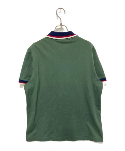 LACOSTE（ラコステ）LACOSTE (ラコステ) 配色ボーダーリブニット鹿の子地ポロシャツ グリーン サイズ:Ｍの古着・服飾アイテム