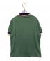 LACOSTE (ラコステ) 配色ボーダーリブニット鹿の子地ポロシャツ グリーン サイズ:Ｍ：6000円