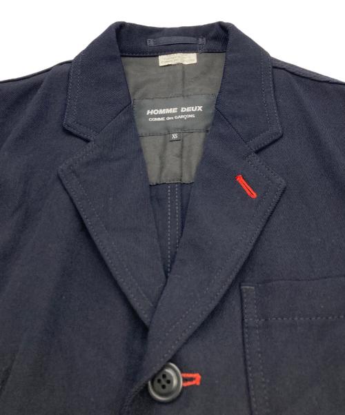 COMME des GARCONS HOMME DEUX（コムデギャルソン オム ドゥ）COMME des GARCONS HOMME DEUX (コムデギャルソン オム ドゥ) ウール縮絨3Bジャケット ネイビー サイズ:XSの古着・服飾アイテム