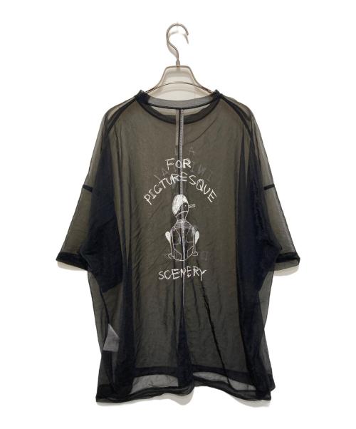 SHINYA KOZUKA（シンヤコズカ）SHINYA KOZUKA (シンヤコズカ) MY INITIAL DRAWING シアーカットソー ブラック サイズ:Ｍの古着・服飾アイテム