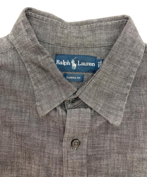 RALPH LAUREN（ラルフローレン）RALPH LAUREN (ラルフローレン) ポロベア刺繍シャンブレーシャツ グレー サイズ:Ｌの古着・服飾アイテム