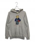 POLO RALPH LAURENポロ・ラルフローレン）の古着「バスケットボールポロベアパーカー」｜グレー