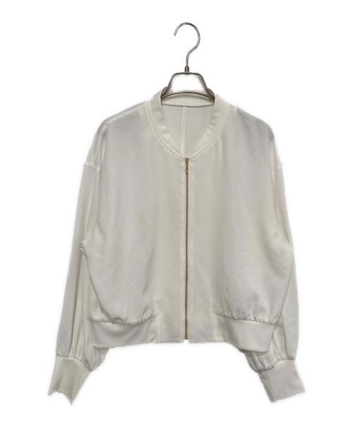 NOLLEY'S（ノーリーズ）NOLLEY'S (ノーリース) ウォッシャブル強撚ライトブルゾン ホワイト サイズ:38の古着・服飾アイテム