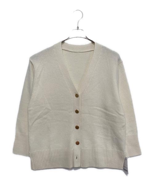 NOLLEY'S（ノーリーズ）NOLLEY'S (ノーリース) カシミヤ混MUSICゆったりVネックカーディガン アイボリー サイズ:FREEの古着・服飾アイテム