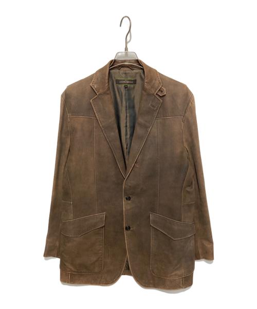 JOSEPH ABBOUD（ジョセフアブード）JOSEPH ABBOUD (ジョセフアブード) ラムレザージャケット ブラウン サイズ:LLの古着・服飾アイテム