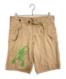 POLO BY RALPH LAUREN（ポロ バイ ラルフローレン）の古着「サソリペイント ダメージカーゴショーツ」｜ベージュ