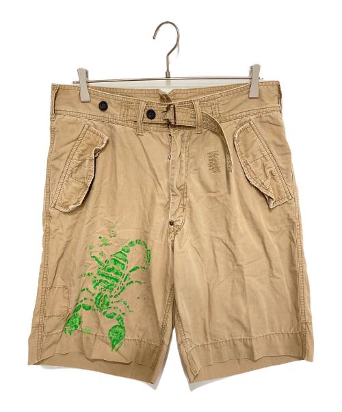 POLO BY RALPH LAUREN（ポロ バイ ラルフローレン）POLO BY RALPH LAUREN (ポロ バイ ラルフローレン) サソリペイント ダメージカーゴショーツ ベージュ サイズ:W32（81ｃｍ）の古着・服飾アイテム