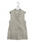 23区ニジュウサンク）の古着「オックスストレッチ ノーカラー ジレ」｜グレー