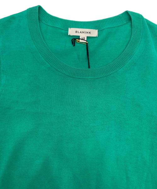BLAMINK（ブラミンク）BLAMINK (ブラミンク) 16Gクルーネックニット グリーン サイズ:38の古着・服飾アイテム