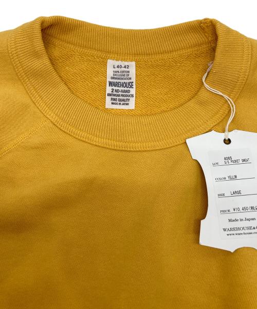 WAREHOUSE（ウエアハウス）WAREHOUSE (ウエアハウス) 半袖ラグランスウェット イエロー サイズ:Ｌの古着・服飾アイテム