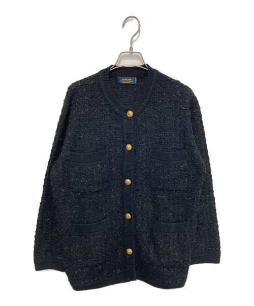 JOURNAL STANDARD relume（ジャーナルスタンダード レリューム）JOURNAL STANDARD relume (ジャーナルスタンダード レリューム) TWEEDYニットジャケット ブラック サイズ:FREEの古着・服飾アイテム