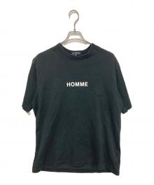 COMME des GARCONS HOMME（コムデギャルソン オム）の古着「綿度詰天竺 製品プリント S/S Tシャツ」｜ブラック