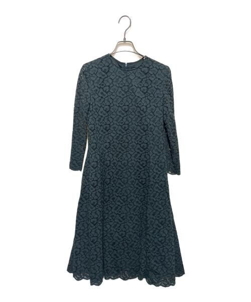 23区（ニジュウサンク）23区 (ニジュウサンク) ニュアンス フラワーレース ドレス グリーン サイズ:32の古着・服飾アイテム
