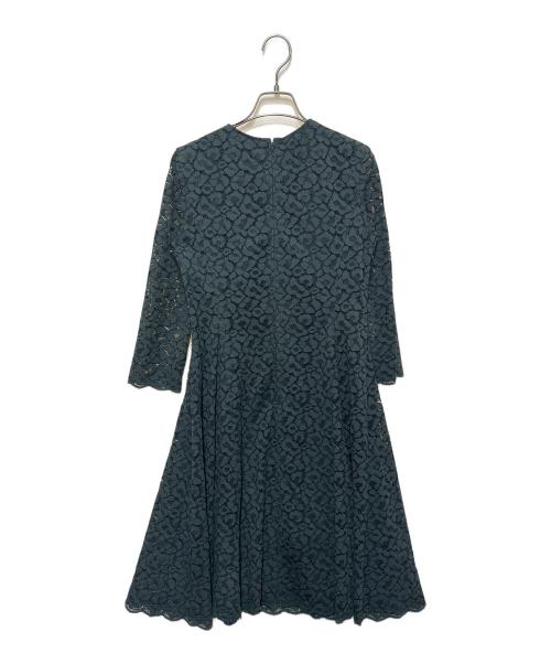 23区（ニジュウサンク）23区 (ニジュウサンク) ニュアンス フラワーレース ドレス グリーン サイズ:32の古着・服飾アイテム