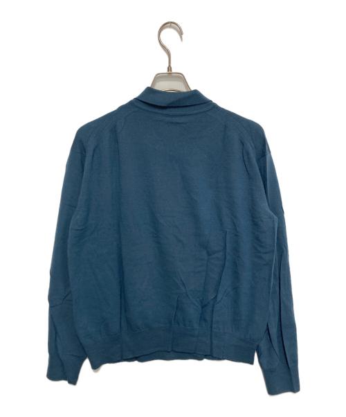 AURALEE（オーラリー）AURALEE (オーラリー) ウールカシミヤ ハイゲージニットポロ ブルー サイズ:4の古着・服飾アイテム