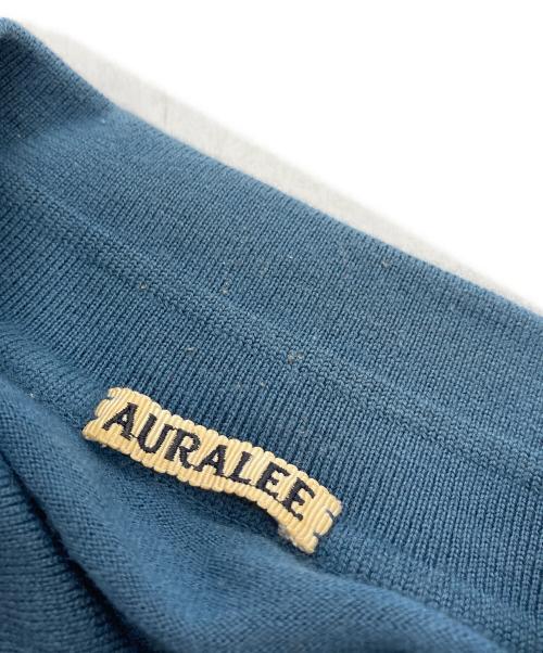 AURALEE（オーラリー）AURALEE (オーラリー) ウールカシミヤ ハイゲージニットポロ ブルー サイズ:4の古着・服飾アイテム