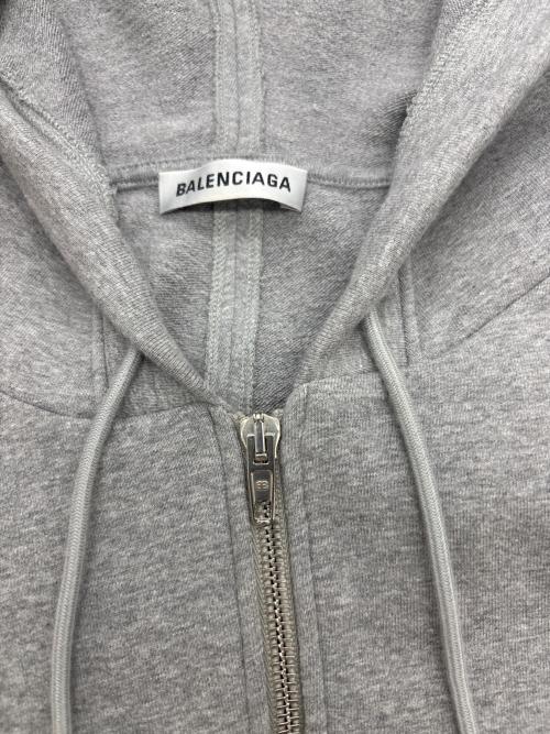 BALENCIAGA（バレンシアガ）BALENCIAGA (バレンシアガ) スモールロゴ スウェットジップアップパーカー グレー サイズ:XSの古着・服飾アイテム